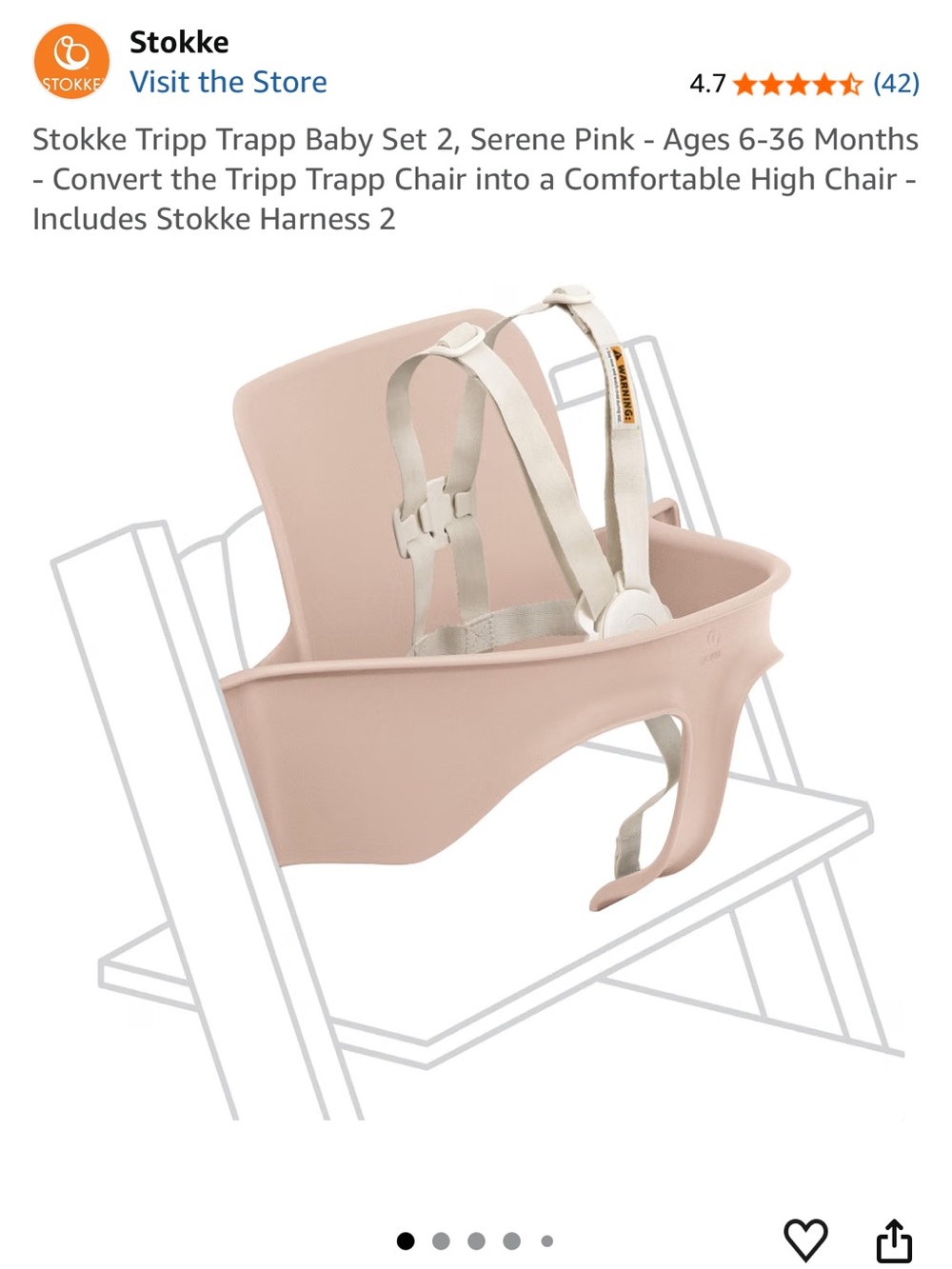 Stokke Tripp Trapp Baby Set 2 for High Chair in Pink